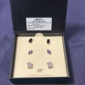 All Things New Gold and Purple Earring Set